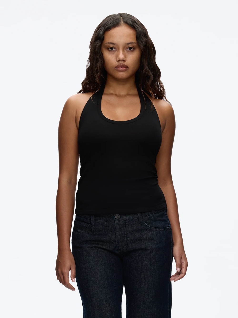 Tank Air NWT Teardrop Halter Black